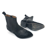 Black Cowbow Ankle Boots with Black Suede Panel / GOLDEN GOOSE - Size 37