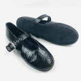 Black Crackle Leather EBONY Ballerinas / MIU MIU - Size 37