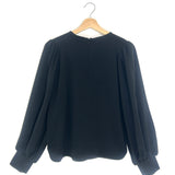 Black Crew Neck Balloon Sleeves Blouse / GANNI - Size 34