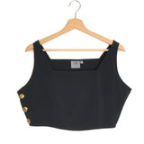Black Cropped Tank Top / DARB DESIGN - Size M