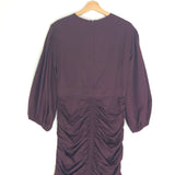 Black Currant SASHA Ruched Twill Mini Dress / RHODE - Size M