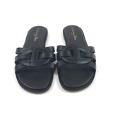 Black D-CLUB Calfskin Leather Sandal Slides / CHRISTIAN DIOR - Size 36