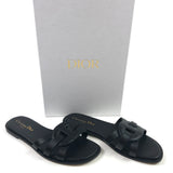 Black D-CLUB Calfskin Leather Sandal Slides / CHRISTIAN DIOR - Size 36