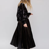 Black DAPHNE Faux Leather Pleated Skirt / PROENZA SCHOULER - Size US 6