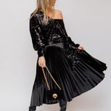 Black DAPHNE Faux Leather Pleated Skirt / PROENZA SCHOULER - Size US 6