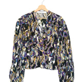 Black DENA Wrap-effect Printed Crepe de Chine Blouse / IRO - Size 40