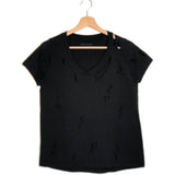 Black Distressed Cotton Tee / ZADIG & VOLTAIRE - Size 38