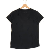Black Distressed Cotton Tee / ZADIG & VOLTAIRE - Size 38