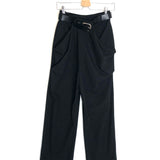 Black Draped Panel Straight-leg Cotton Trousers / LOEWE - Size 36