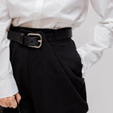 Black Draped Panel Straight-leg Cotton Trousers / LOEWE - Size 36