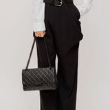 Black Draped Panel Straight-leg Cotton Trousers / LOEWE - Size 36