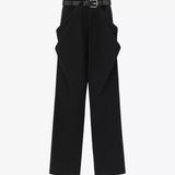 Black Draped Panel Straight-leg Cotton Trousers / LOEWE - Size 36