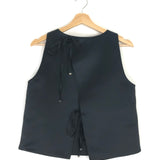 Black DUCHESSE Satin Cropped Tank Top / GANNI - Size 36
