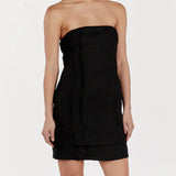 Black DULCE Strapless Linen Mini Dress / DISSH - Size 36