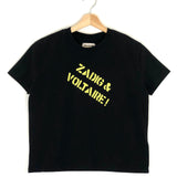 Black DYMA Backstage Cotton Tee / ZADIG & VOLTAIRE DEFILE - Size XS