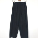 Black Elastic Waist Cotton Pants - One Size