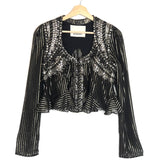 Black Embellished Cropped OLAYA Silk Blouse / ISABEL MARANT - Size 38