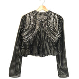 Black Embellished Cropped OLAYA Silk Blouse / ISABEL MARANT - Size 38