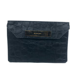 Black Embossed Hair Envelope Clutch / BALENCIAGA