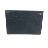 Black Embossed Hair Envelope Clutch / BALENCIAGA