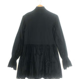 Black English Embroidered Smock-neck Mini Dress / THE KOOPLES - Size 1