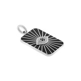 Black Evil Eye Amulet on Steel Chain Necklace / ILEANA MAKRI