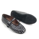 Black Strass Lambskin Ballet Flats / ALAIA - Size 39