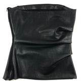 Black Faux Leather Strapless Top / WOLFORD - Size 36