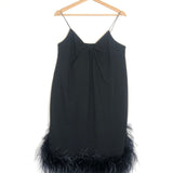 Black Feather Hem Cocktail Dress / ALEXIS MABILLE - Size 40