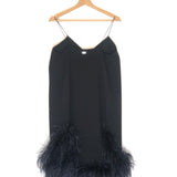 Black Feather Hem Cocktail Dress / ALEXIS MABILLE - Size 40