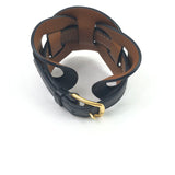 Black FETICHE Anchor Swift Leather Chain Wrap Bracelet / HERMES - Size S