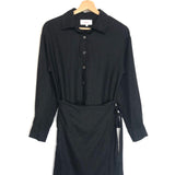 Black FIONA Tie-waist Linen Wrap Dress / XIRENA - Size XS