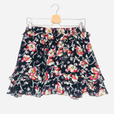 Black Floral-lace Pattern Mini Skirt / ISABEL MARANT - Size 40