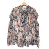 Black Floral-print Silk Blouse / ZIMMERMANN - Size 1