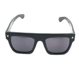 Black Frame and Gold Star Side Details Square Sunglasses / GOLDEN GOOSE