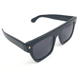 Black Frame and Gold Star Side Details Square Sunglasses / GOLDEN GOOSE