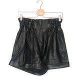 Black FUJIKA Crinkled Lambskin Shorts / IRO - Size 36