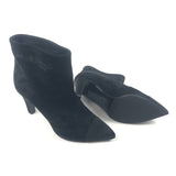 Black GABRIELLE Suede Calfskin Satin Cap Toe Ankle Boots / CHANEL - Size 38.5