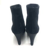Black GABRIELLE Suede Calfskin Satin Cap Toe Ankle Boots / CHANEL - Size 38.5