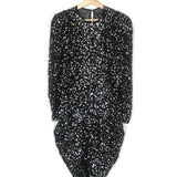 Black Garetha Ruched Sequined Georgette Mini Dress / ISABEL MARANT - Size 38