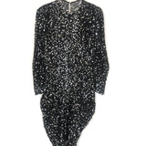 Black Garetha Ruched Sequined Georgette Mini Dress / ISABEL MARANT - Size 38