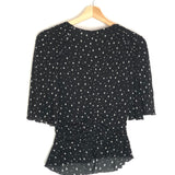 Black GARLA White Polka Dots Ruched Fitted Top / ISABEL MARANT - Size 38