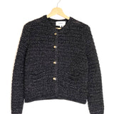 Black GASPARD Shiny Knitted Cardigan / BA&SH - Size 1