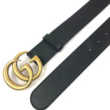 Black GG MARMONT Leather Wide Belt (4cm) / GUCCI - Size 75 CM