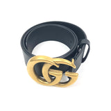 Black GG MARMONT Leather Wide Belt (4cm) / GUCCI - Size 75 CM