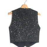 Black Gold Sequin Sleeveless Tweed Vest / MAJE - Size 36