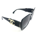 Black Gradient Square Sunglasses / CHANEL