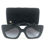 Black Gradient Square Sunglasses / CHANEL