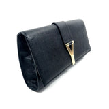 Black Grained Leather ChYc Clutch / YVES SAINT LAURENT