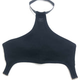 Black Halter neck Ribbed Crop Top / COURREGES - Size L